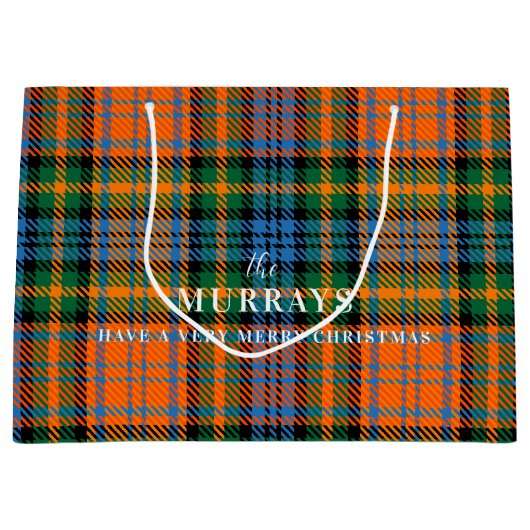 Plaid Clan Murray Blauw Sinaasappel Groene Tartan Groot Cadeauzakje (Voorkant)