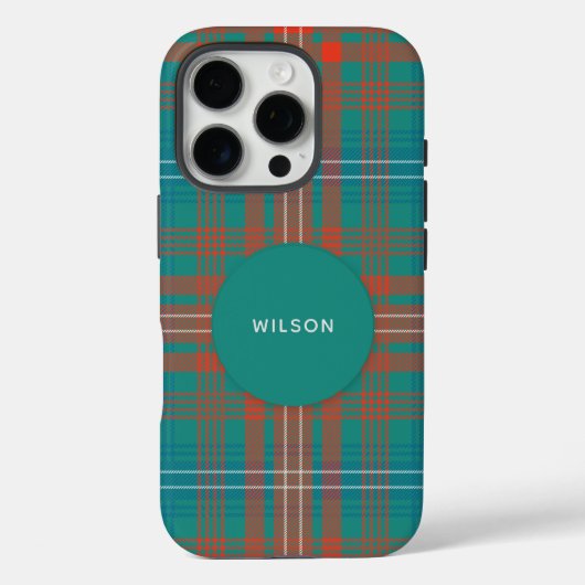 Plaid Clan Wilson Turquoise Rustieke Tartan Case-Mate iPhone Case (Achterkant)