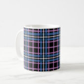 Plaid Classic Mug – Blue & Lavender Checkered (Devant gauche)