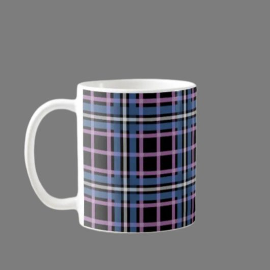 Plaid Classic Mug – Blue & Lavender Checkered