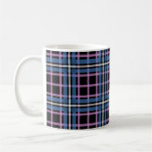 Plaid Classic Mug – Blue & Lavender Checkered Koffiemok (Links)