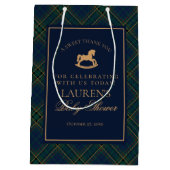 Plaid Classic Rocking Horse Baby Shower Favors Medium Cadeauzakje (Achterkant)