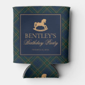 Plaid Classic Rocking Horse Birthday Party Favor Blikjeskoeler (Voorkant)