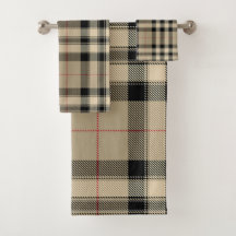 Plaid Classique Beige Et Noir