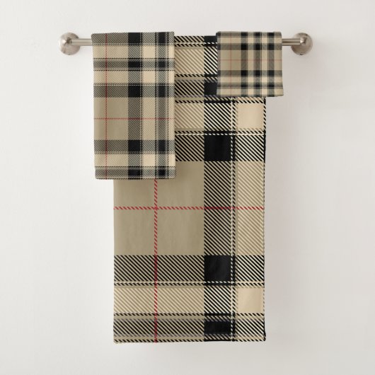 Plaid Classique Beige Et Noir (En situation)