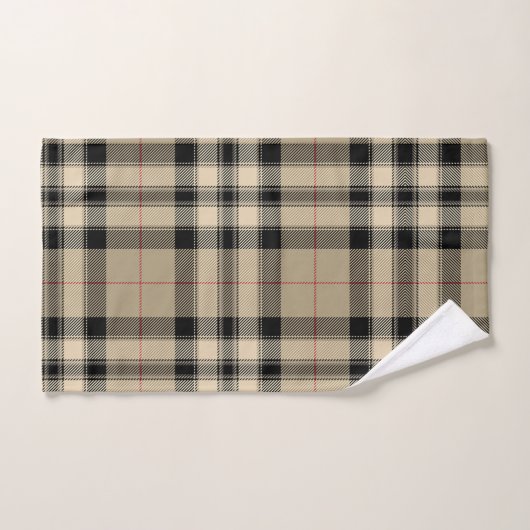 Plaid Classique Beige Et Noir (Serviette à main)
