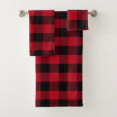 Plaid classique de buffle noir et rouge (En situation)