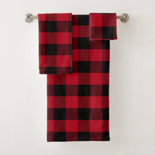 Plaid classique de buffle noir et rouge