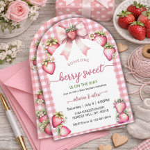 Plaid Coquette Berry Zoete Baby Shower Roze Berry