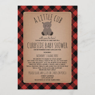 Plaid Curbside Baby shower Social Distancing Beer Kaart