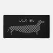 Plaid Dachshund on Black Personalised (Recto)