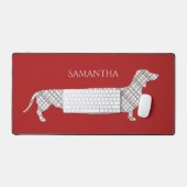 Plaid Dachshund on Red Personalised (Clavier et souris)