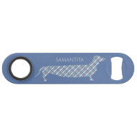 Plaid Dachshund sur Blue Personnalisé