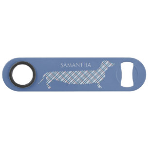 Plaid Dachshund sur Blue Personnalisé