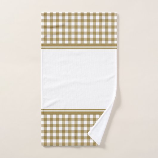 Plaid de buffle d'or et blanc (Serviette à main)