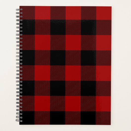 Plaid de buffle noir et rouge (Devant)