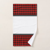 Plaid de buffle noir et rouge (Serviette à main)
