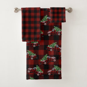 Plaid de buffle noir et rouge   Camion Arbre de No