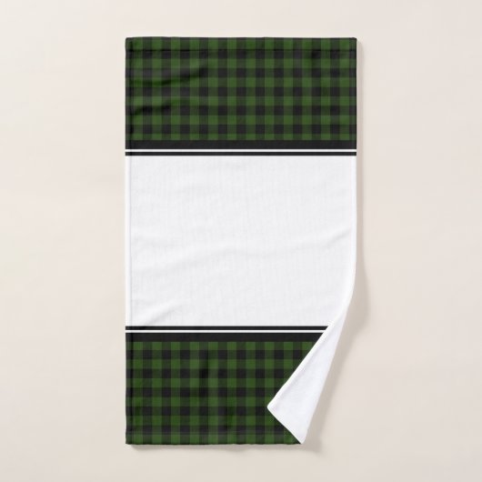 Plaid de buffle noir et vert (Serviette à main)