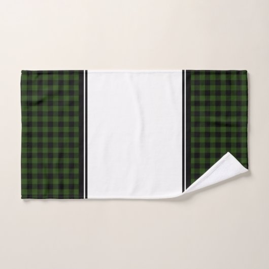Plaid de buffle noir et vert (Serviette à main)