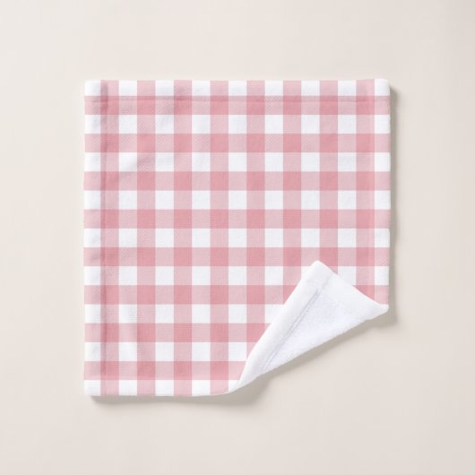Plaid de buffle rose et blanc (Gant de toilette)