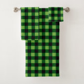 Plaid de buffle vert et noir (En situation)