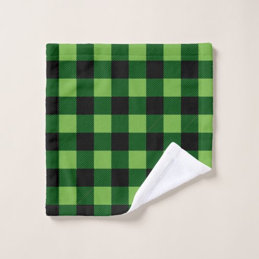 Plaid de buffle vert et noir (Gant de toilette)