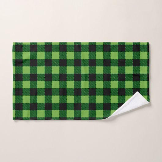 Plaid de buffle vert et noir (Serviette à main)