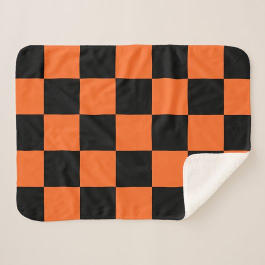 Plaid de contrôle du bison orange et noir (Devant (Horizontal))