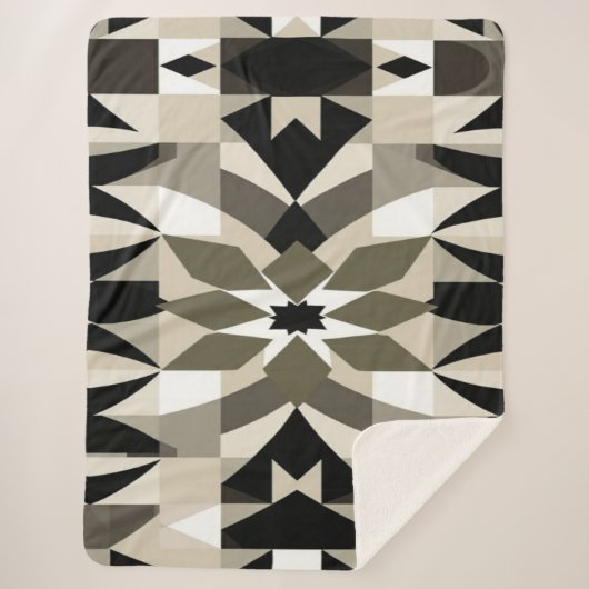 Plaid de jet géométrique neutre pour un intérieur (Devant)