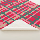 Plaid de Noël Moderne Lignes Rouge Vert Brillantes (3/4)