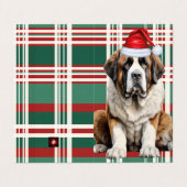 Plaid de vacances de Noël Chien Saint-Bernard (Outside Unfolded)