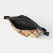 Plaid Diagonale, Orange, Gris, Peach Fanny Pack (Ouvrir)