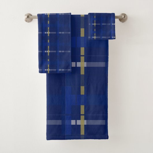 plaid en bleu sur blues, or & argent (En situation)