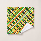 Plaid en diagonale moderne verte, orange et jaune (Gant de toilette)