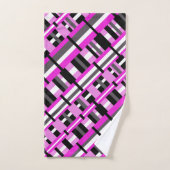 Plaid en diagonale rose, noir et gris (Serviette à main)