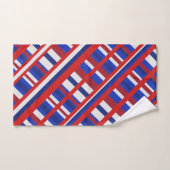 Plaid en diagonale rouge, blanc et bleu (Serviette à main)