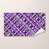 Plaid en diagonale violet, noir et gris (Serviette à main)
