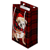 Plaid en een Engelse Bulldog Christmas Dog Klein Cadeauzakje (Achterkant Gekanteld)