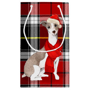 Plaid en een Italiaanse Greyhound Christmas Dog Klein Cadeauzakje