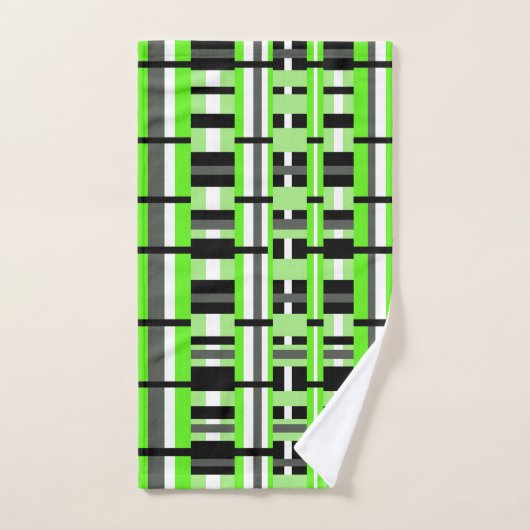 Plaid en Lime vert, noir et gris (Serviette à main)