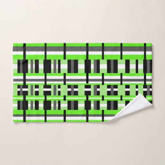 Plaid en Lime vert, noir et gris (Serviette à main)