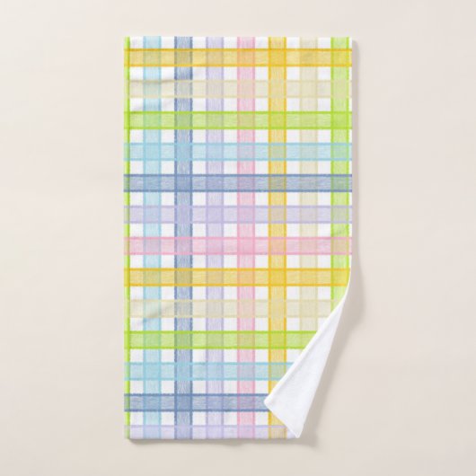 Plaid en pastel d'arc-en-ciel (Serviette à main)