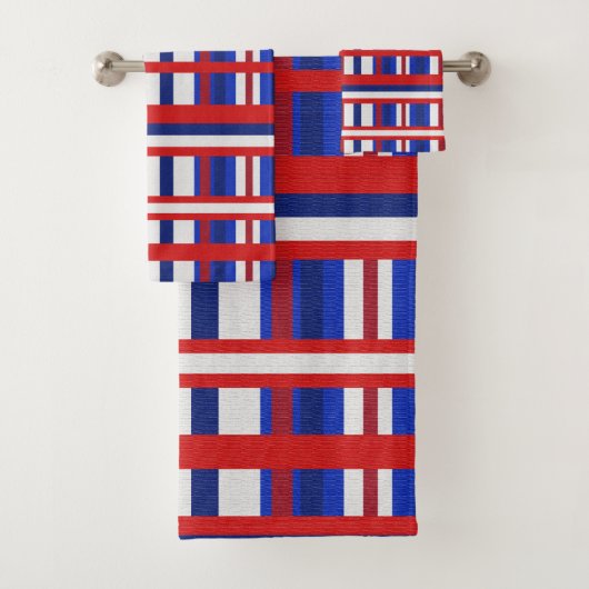 Plaid en rouge, blanc et bleu (En situation)