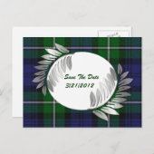 Plaid en Silver Ferns Save The Date Briefkaart (Voorkant / Achterkant)