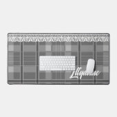 Plaid et dentelle noir et blanc mignon (Clavier et souris)