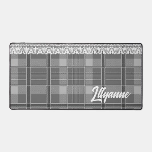 Plaid et dentelle noir et blanc mignon (Recto)