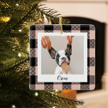 Plaid Et Nom Rose Moderne Et Photo Chien<br><div class="desc">Plaid Et Nom Rose Moderne Et Photo Chien</div>
