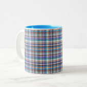Plaid Fabric Checkered Print Pattern-57688 Tweekleurige Koffiemok (Voorkant links)