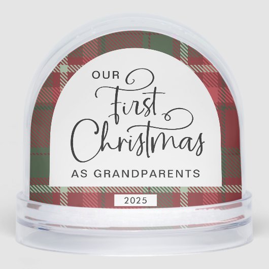 Plaid First Christmas Grandparents Photo Christmas (Avant)